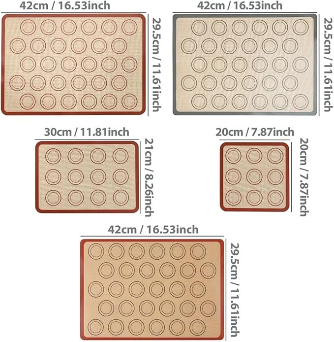 1 Piece Silicone Baking Mat Non Stick Heat Resistant Oven Liner Sheet for Cookie Macaron Bread Tool(Red 30x21cm)