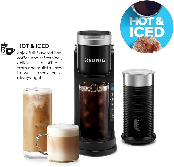 Keurig K-Café Barista Bar Single Serve Coffee Maker and Frother, with 3 Brew Sizes, Hot and Cold Coffee Capabilities, 2oz Coffee Shot Button, Black