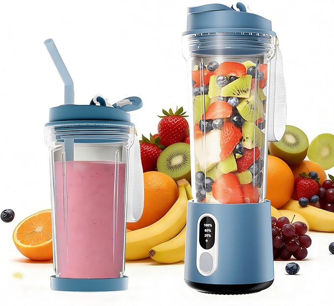 Portable Blender for Smoothies Personal Blender - 500ML Electric Juicer 300 Watt Small Blenders for Shakes and Smoothies Portable juicer for Baby Food, Travel Beach Office Sports