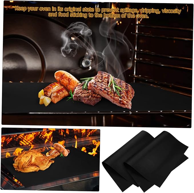 Alipis 9pcs Non-stick Oven Liners and Grill Mats High-temperature Resistant Cooking Mats for Even Heating Reusable Baking