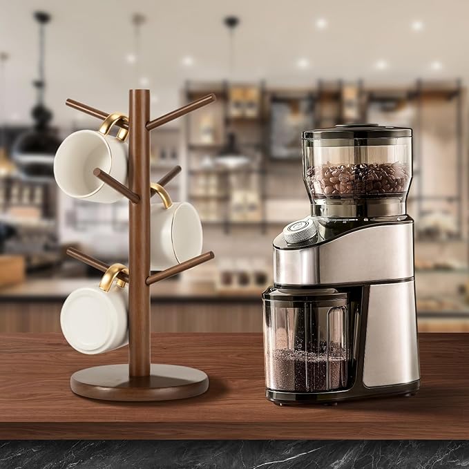 MyLifeUNIT Mug Holder Tree, Coffee Cup Holder with 6 Hooks (Brown)