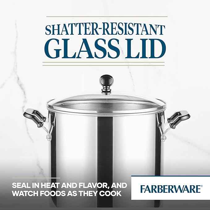 Farberware Classic Series 11 Quart Stockpot with Glass Lid
