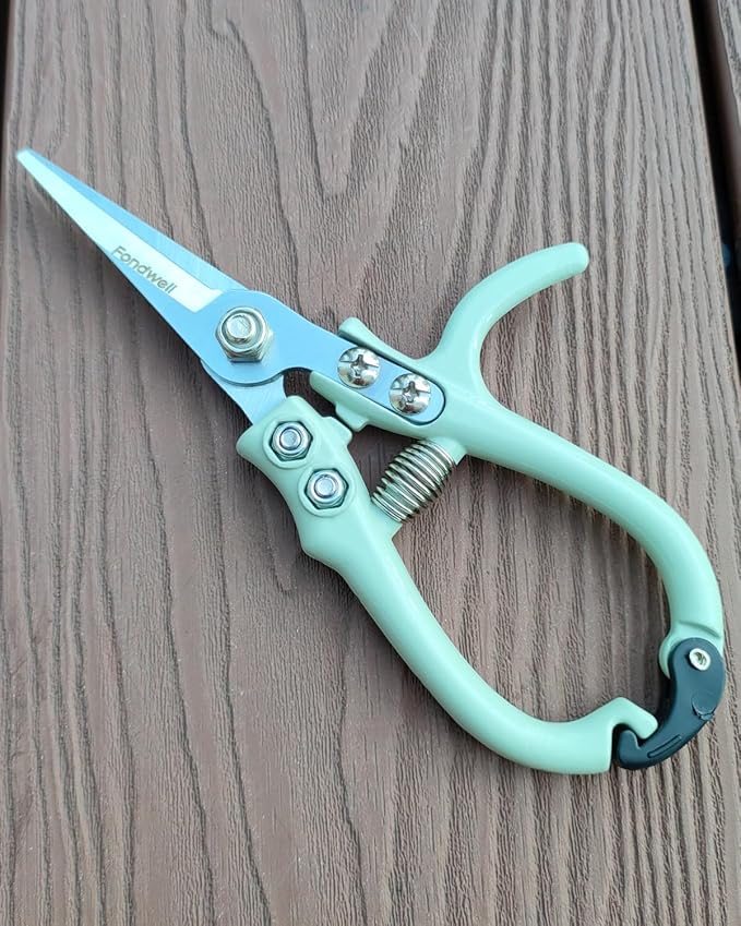 Fondwell 6" Pruning Shears Garden Scissors: Ultra Sharp Garden Clippers - Reliable Flower Snips for Trimming Small Plants