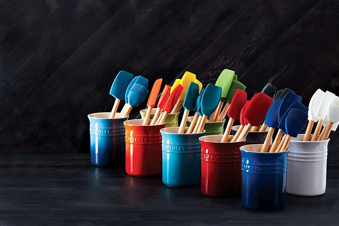 Le Creuset Stoneware & Silicone Utensil Crock Set, Shallot