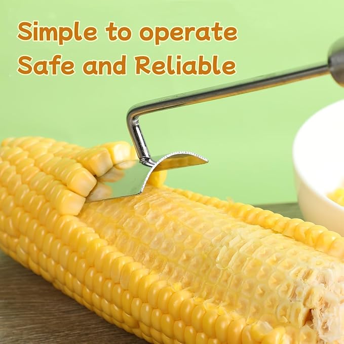 Corn Peeler for Corn on the Cob,Corn Peeler,Corn on The Cob Remover,Stainless Steel corn cob stripper,Quickly Shucking Corn Kernel Remover Tool,Suitable for kitchen and Picnic Enthusiasts (2)