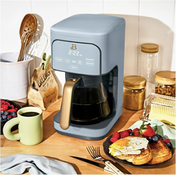 Beautiful 12-Cup Programmable Drip Coffee Maker by Drew Barrymore (Cornflower Blue)