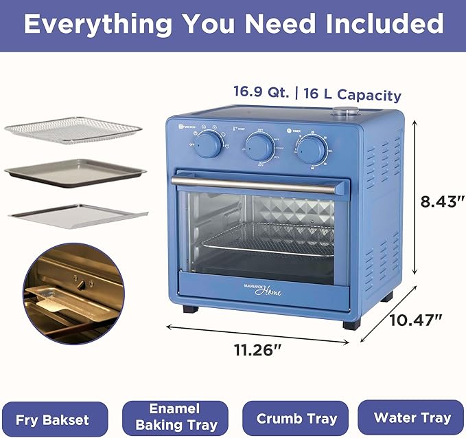 Magnavox Home, 16.5 qt Air Fryer Oven, With Steam Infusion, Ocean