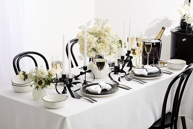 Oneida 896602 24 Seven Black Rim 12-Piece Dinnerware Set