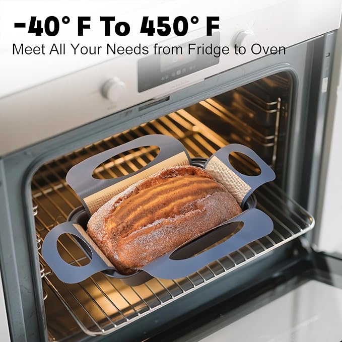 Loaf Pan with Liners Set: 2-Pack Nonstick 9 x 5 Inch Bread Pan and Loaf Liners for Homemade Oven Baking - Rectangular Baking Tray for Kitchen Home Baker Make Sourdough Banana Sandwich Bread