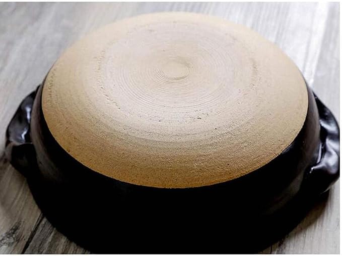 Round Casserole Dish Heat-Resistant Ceramic Casserole With Lid Soup Pot With Soup Pot Oil-Free Saucepan Japanese Donabe Hot Pot With Brushstroke Saucepan With Slow Stew W,A-1.7L