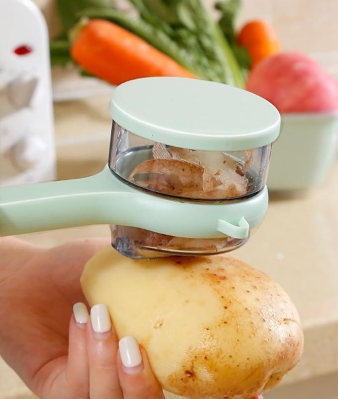 2-Piece Set Peeler With Container，Multi-functional Kitchenfruit Peeler，Suitable for Fruits And Melons Vegetable Peeler With Container，Easy to Improve Kitchen Efficiency