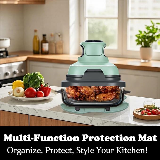 Tailored Ninja Crispi PowerPod Silicone Trivet – Hot Pads for Ninja Crispi Glass Air Fryer Accessories, Heat-Resistant, Non-Slip, Protection for Countertop (Mint)