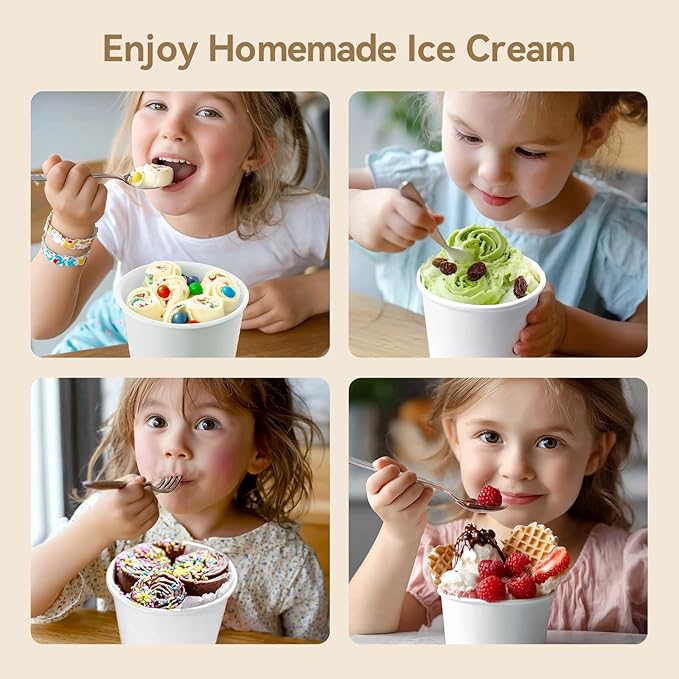 Rolled Ice Cream Maker, Felizbebe Instant Ice Cream Roller Tray with Lid and 2 Spatulas, Food Grade Premium Stainless Steel Cold Plate No-electricity for Fun Family Activities, DIY Parent-Child Time