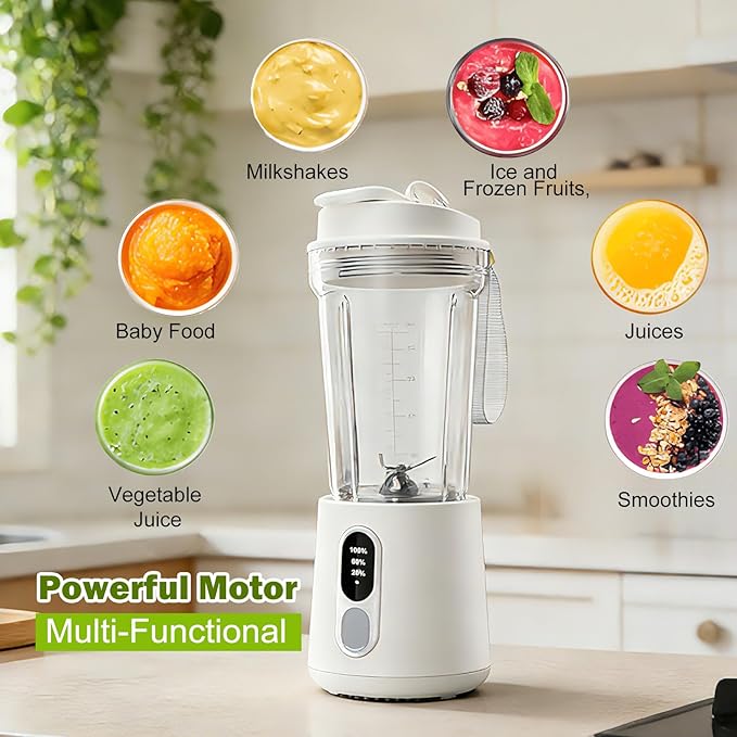 Portable Blender for Shakes and Smoothies - 300 Watt Small Blender 500ML Electric Juicer Personal Blenders for Shakes and Smoothies Portable juicer with Type-C Rechargeable