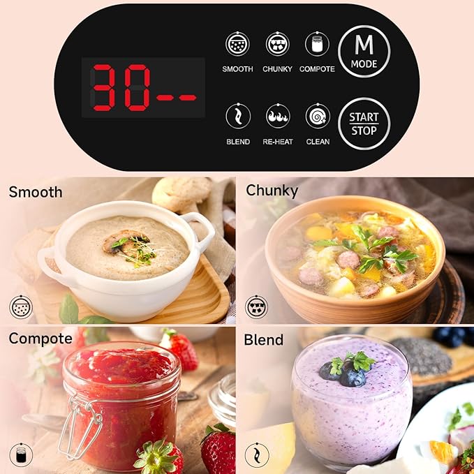 Homtone Soup Maker 2L, Makes 2-6 Servings, 6-in-1 Multifunctional Smooth and Chunky Soup Machine Cooker, Electric Bleander for Homemade Soups, Stainless Steel