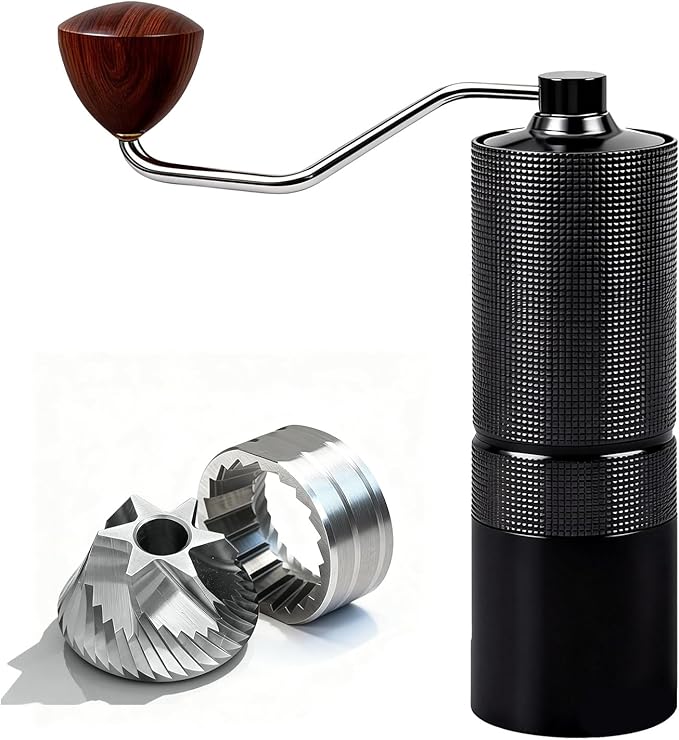Manual Coffee Grinder,Stainless Steel Conical Burr with Adjustable Setting,Double Bearing Positioning for French Press, Drip,Espresso,Hand Coffee Grinder,20g Capacity Suitable for Camping&Office&Gift