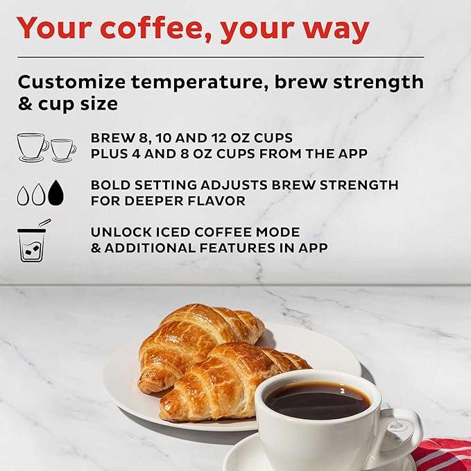 Instant Solo WIFI Connect Single Serve Coffee Maker, From the Makers of Instant Pot, Coffee Brewer, Includes Reusable Coffee Pod & Bold Setting, Brew 8 to 12oz., 40oz. Water Reservoir, Black
