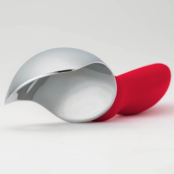 Spring Chef Ice Cream Scoop with Soft Grip Handle, Professional Heavy Duty Sturdy Scooper, Premium Kitchen Tool for Cookie Dough, Gelato, Sorbet, Red