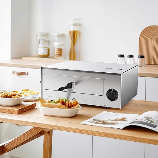 Costway Electric Oven, Stainless Steel Baker with Auto Shut-Off, Handle, Removable Tray, Countertop Pizza Maker for Kitchen & Commercial Use