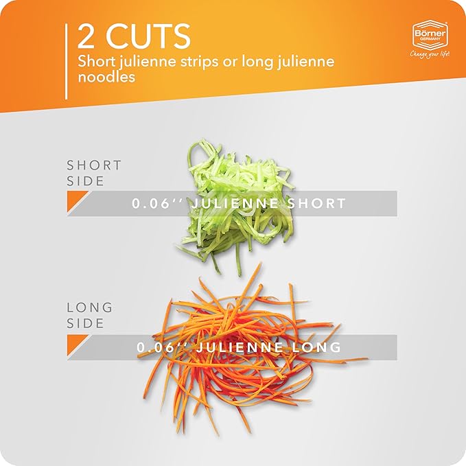 BORNER Roko PowerLine | Vegetable Grater Börner - Quality Made in Germany, Color:Orange