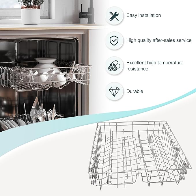 【2026 UPGRADED】DD82-01074A Middle Rack Assembly Replacement Parts Fit for Samsung Dishwasher Dishrack DW80R5061,DW80R5060,DW80K7050UG,DW80K5050US Series