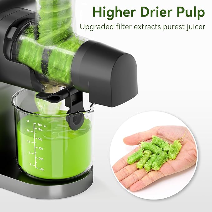 Cold Press Juicer,Slow Masticating Juicer with Soft & Hard Modes,Juicer Machines Vegetable and Fruit with Reverse Function,Celery Juicer,BPA-Free,Easy to Clean