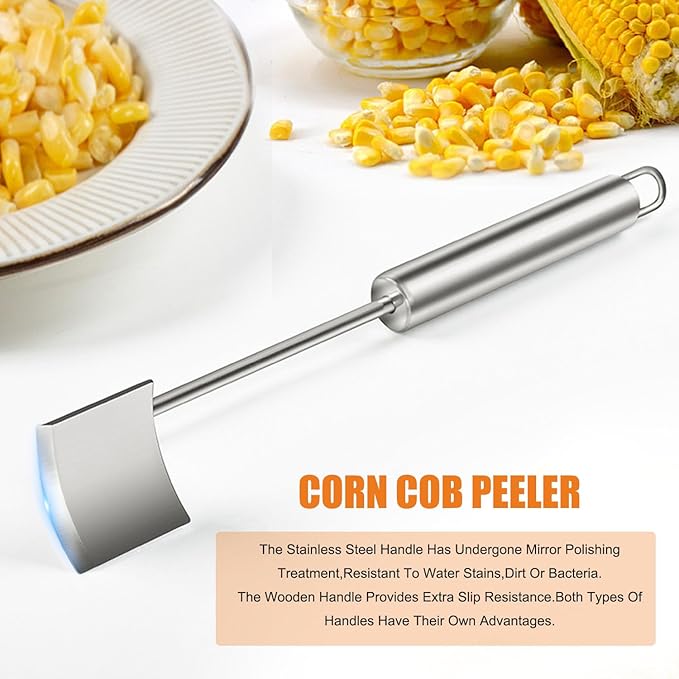 Corn Peeler Corn Thresher Corn Stripper for Corn On The CobCorn Shovel Corn Scraper Corn Kernel Remover Tool Cob Planer Corn Cutter Corn Knife Tool Stainless Steel Kitchen Gadgets