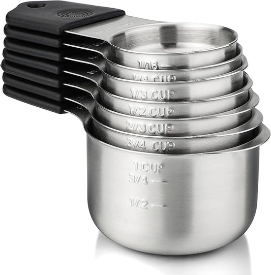 Magnetic Measuring Cups Set of 7 Stainless Steel Measuring Cups Kitchen Measuring Tools for Dry and Liquid Ingredients