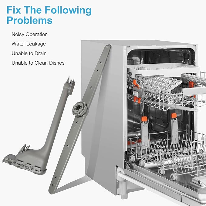 DD82-01064A Dishwasher Middle Nozzle Spray Arm and Holder -Compatible With Dishwasher Replacement of Dishwasher DW80K7050 DW80K5050 DW80R5060 DW80R5061 DW80T5041