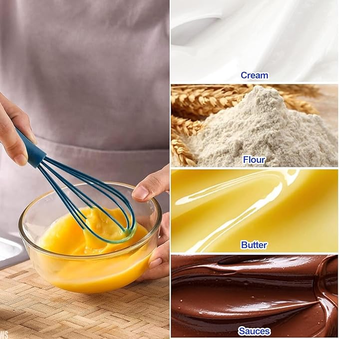 Whisk,6.7in Non Scratch Silicone Whisks,Balloon Egg Beater Perfect For Blending,Whisking,Beating,Frothing Stirring Set Of 12