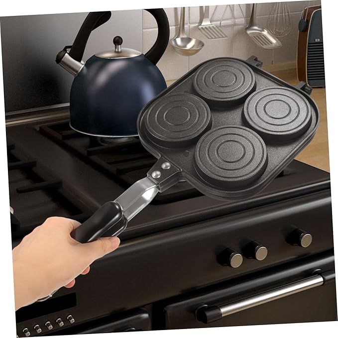 Non Stick Frying Pan and Hamburger Making Mold Non Sticking Kitchen Pot for Versatile Cooking Ideal for Breakfast and More