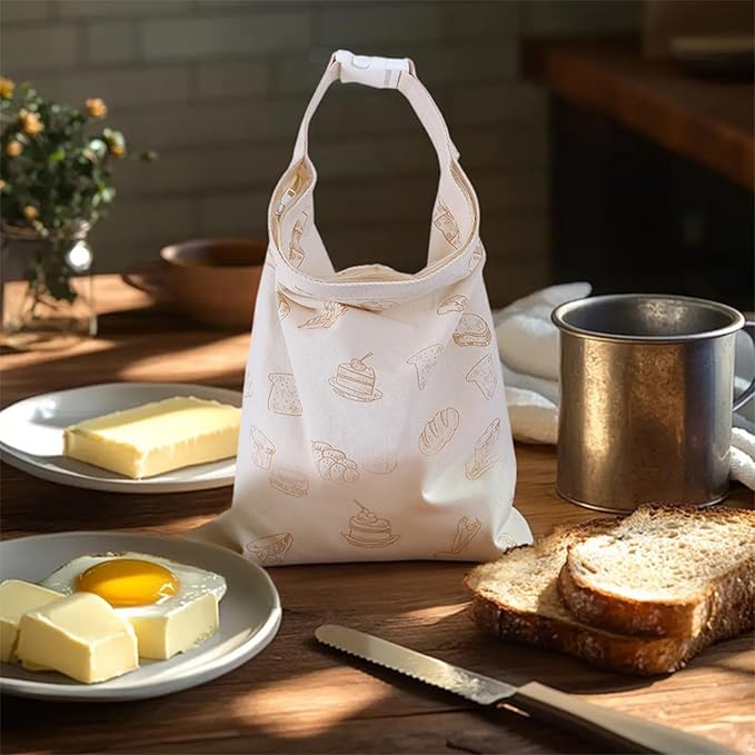 2-Pack Reusable Linen Bread Bags for Sourdough & Homemade Bread, 16"x12.5" Large Bread Container with BPA-Free TPU Lining, Freezer-Friendly Sourdough Bread Keeper Preserving