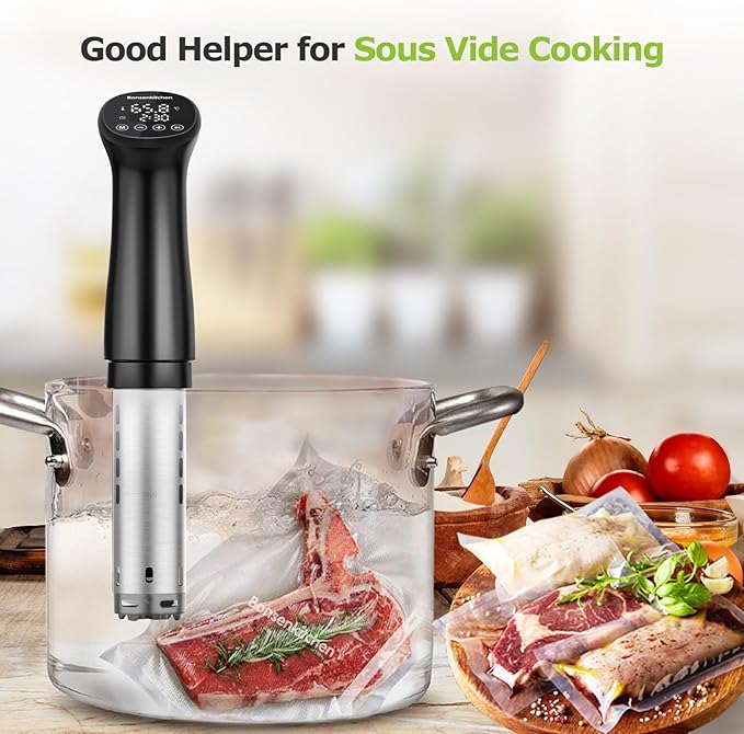 Bonsenkitchen Vacuum Food Sealer Rolls Bags, 2 Packs 8 in x 20 ft, BPA Free, Durable Commercial Customized Size Bags for Storage and Sous Vide Cooking,VB3206