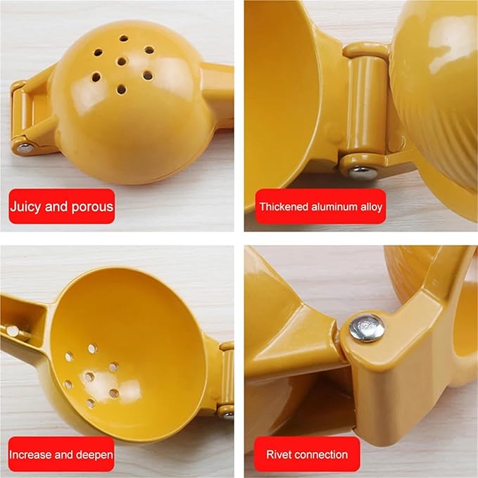 Home Manual Lemon Squeezer Aluminum Alloy Hand Pressed Citrus Orange Juicer Portable Kitchen Tool for Lime Lemon Home Use Yellow 1-5PCS(4pcs)