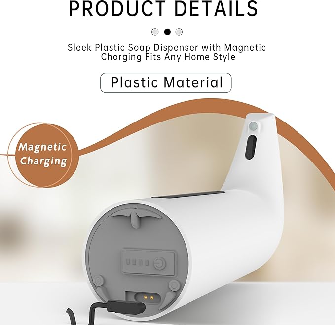 Automatic Soap Dispenser Touchless,400ML Hand & Dish Countertop Electric Liquid Rechargeable Dispenser with Sensor,Modern 4 Gear Adjustable Waterproof Kitchen Auto Soap Pump（White）