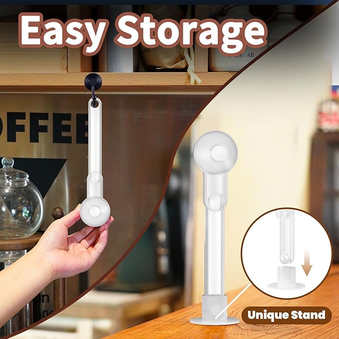 Coffee Scoop with Funnel for Ground Coffee, Protein Powder & Tea, for Reusable K Cup Refiller, 2TBSP Mess-Free, Funnel Design Prevents Spills (Translucent White, 1-Pack)