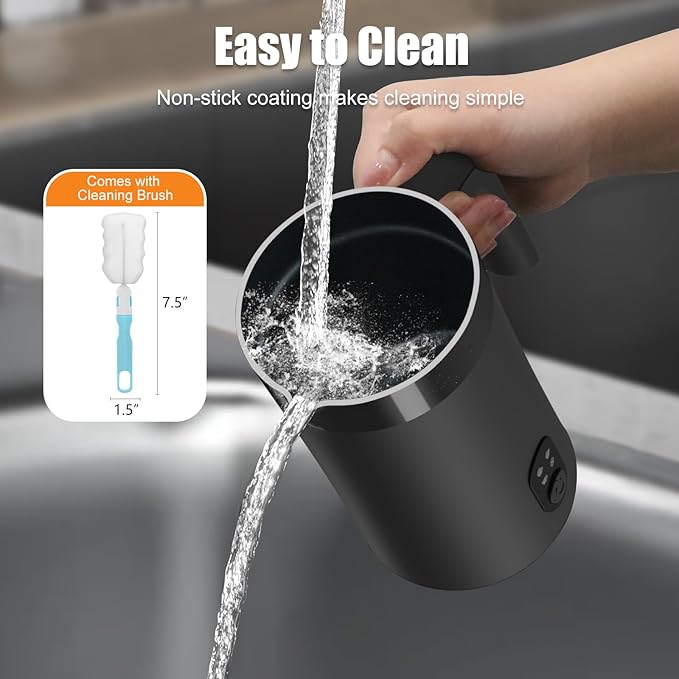 Milk Frother, 4-in-1 Electric Milk Steamer and Frother, 13.5oz/400ml Automatic Large Capacity Warm and Cold Foam Maker, Milk Warmer and Coffee Frother for Latte, Cappuccino, Macchiato(Black)