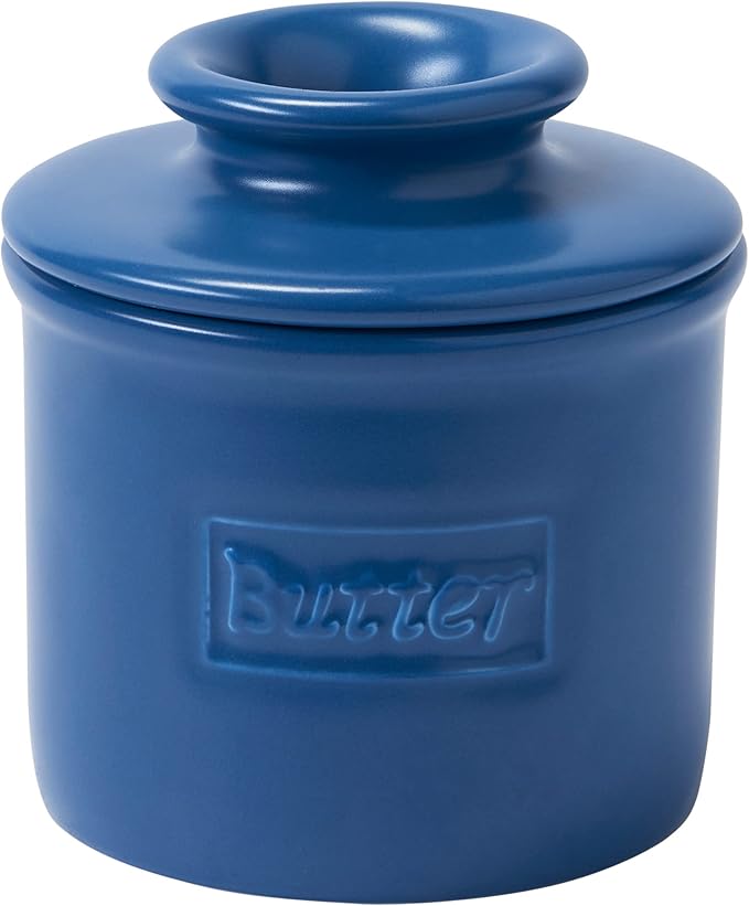 Butter Bell - The Original Butter Bell Crock by L. Tremain, French Ceramic Butter Dish, Café Matte Collection, Navy Matte