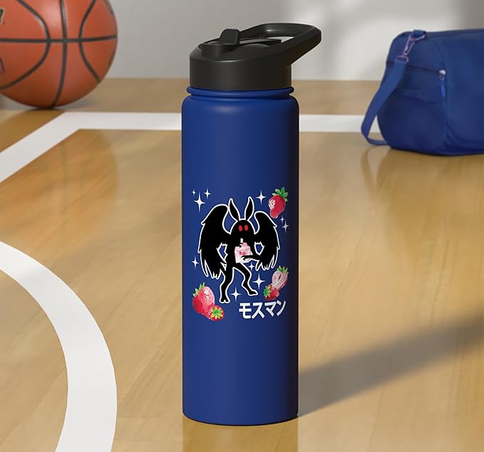 Mothman Kawaii Strawberry Milk Shake Carton Stainless Steel Insulated Water Bottle