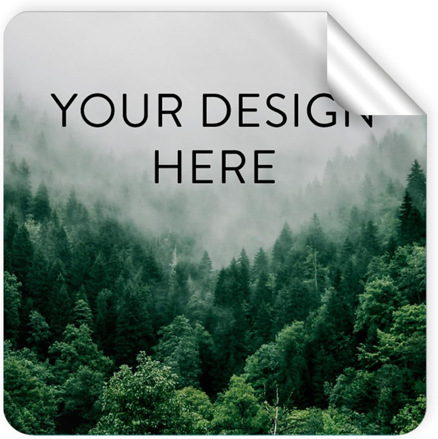 100 Custom Vinyl Stickers - Upload Your own Image, Text, Design, Logo - Personalized Logo Labels for Handmade, Packaging, Bottle, Jars, Candle, Brand Stickers (Foggy Valley, 3x3 Square)