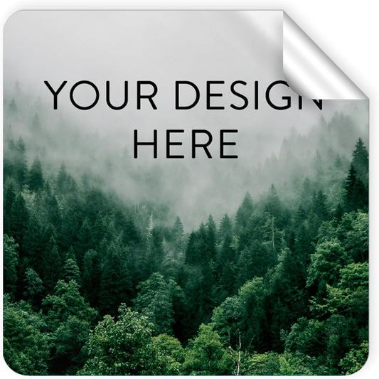 100 Custom Vinyl Stickers - Upload Your own Image, Text, Design, Logo - Personalized Logo Labels for Handmade, Packaging, Bottle, Jars, Candle, Brand Stickers (Foggy Valley, 3x3 Square)