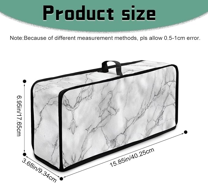 Slim 2 Slice Toaster Cover White Marble Cover for 2 Slice Slim Toaster, Water-Resistant Protective Dust Covers for Kitchen Appliances, Easy to Clean
