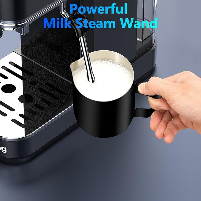 URintells Cuising Espresso Machine 20 Bar,Touch Screen Espresso Maker with Steam Milk Frother,Stainless Steel Expresso Coffee Machine for Cappuccino Latte Cold Brew,1350W Fast Heat Up System,Black