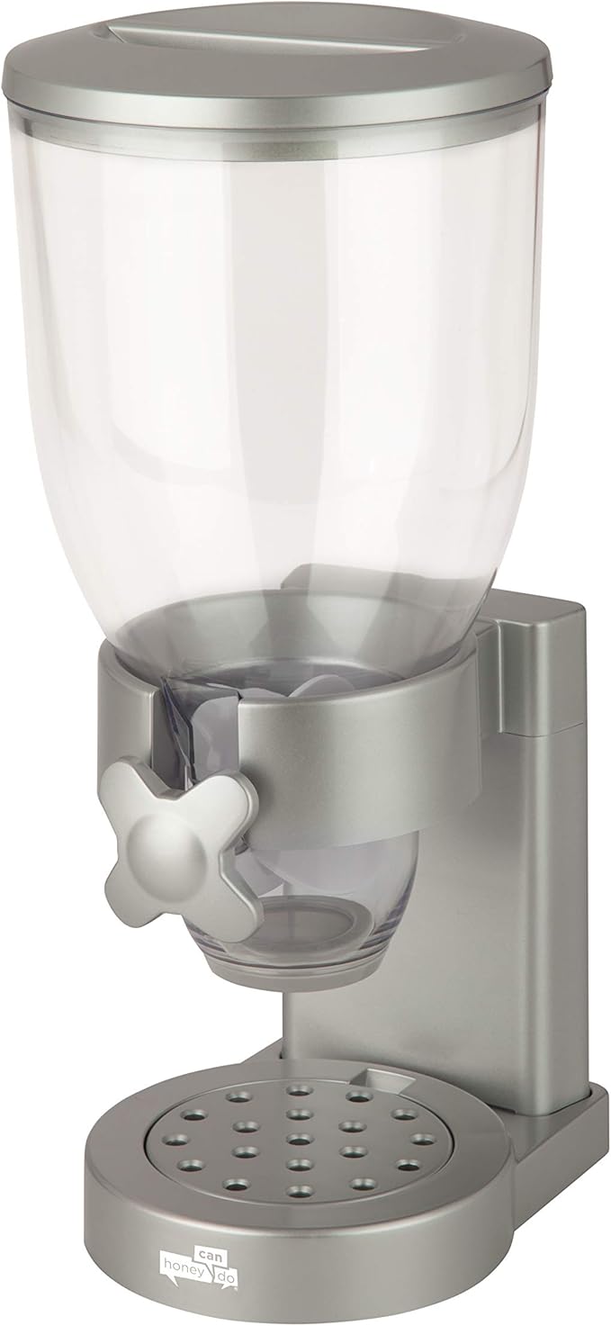Honey-Can-Do Zevro /GAT102 Indispensable Dry Food Dispenser, Single Control, Silver (Pack of 2)