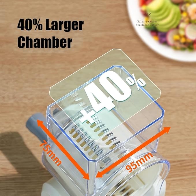 Rotary Cheese Grater with Hand Crank, Multi-Purpose Shredder Slicer with 5 Interchangeable Stainless Steel Blades for Shredding, Slicing, and Grating Cheese, Vegetables, and Fruit (Green)