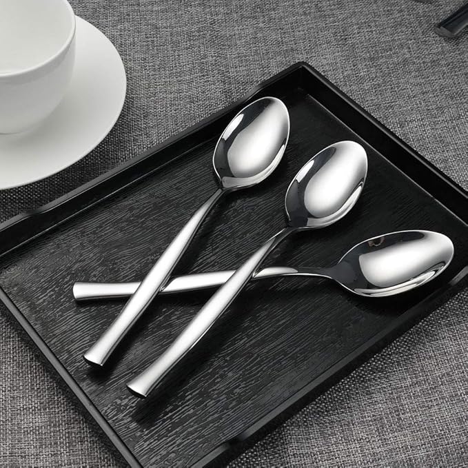 Idotry 12-Piece Stainless Steel Dinner Spoons, 7.96 Inches