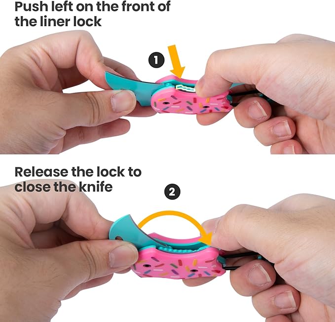 Small Pocket Knife for Women, Cute Donut Folding Box Cutter with 1.34 inch Sharp Blade, EDC Knives Tool for Everyday Carry, Great Gift for Her