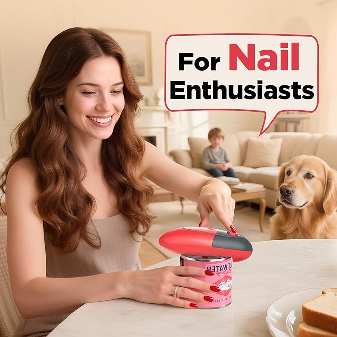 Easy Electric Can Opener One Touch Fits All Can Sizes with Safety Smooth Edge for Kitchen, Hands Free Can Opener electric with Battery Operation for Seniors, Arthritis and Chef