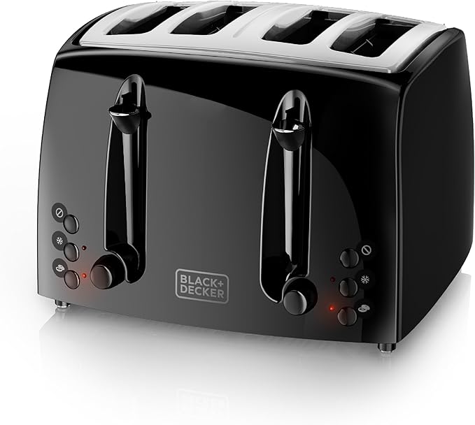 BLACK+DECKER 4-Slice Extra-Wide Toaster with 7 Shade Settings & 12-Cup Programmable Coffee Maker with Sneak-A-Cup