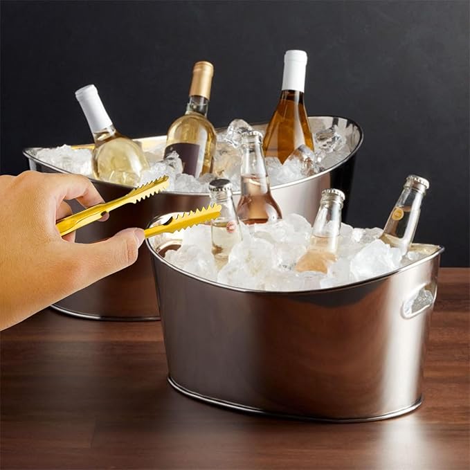 6 Pcs Ice Tongs Stainless Steel 6 Inch with Serrated Teeth Durable Serving Metal Tongs for Kitchen, BBQ, Buffet & Party Secure Grip Mini Tongs for Ice Cubes, Sugar, Salad，Appetizers